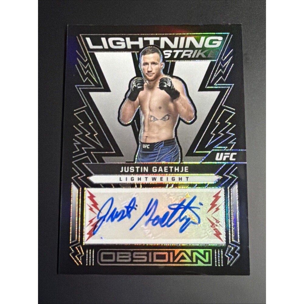 2023 Chronicles UFC Justin Gaethje Auto Obsidian Lightning Strike Signatures